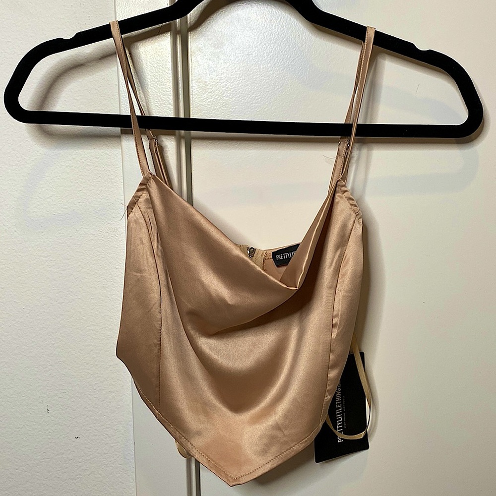Pretty Little Thing Satin Crop Tank Top